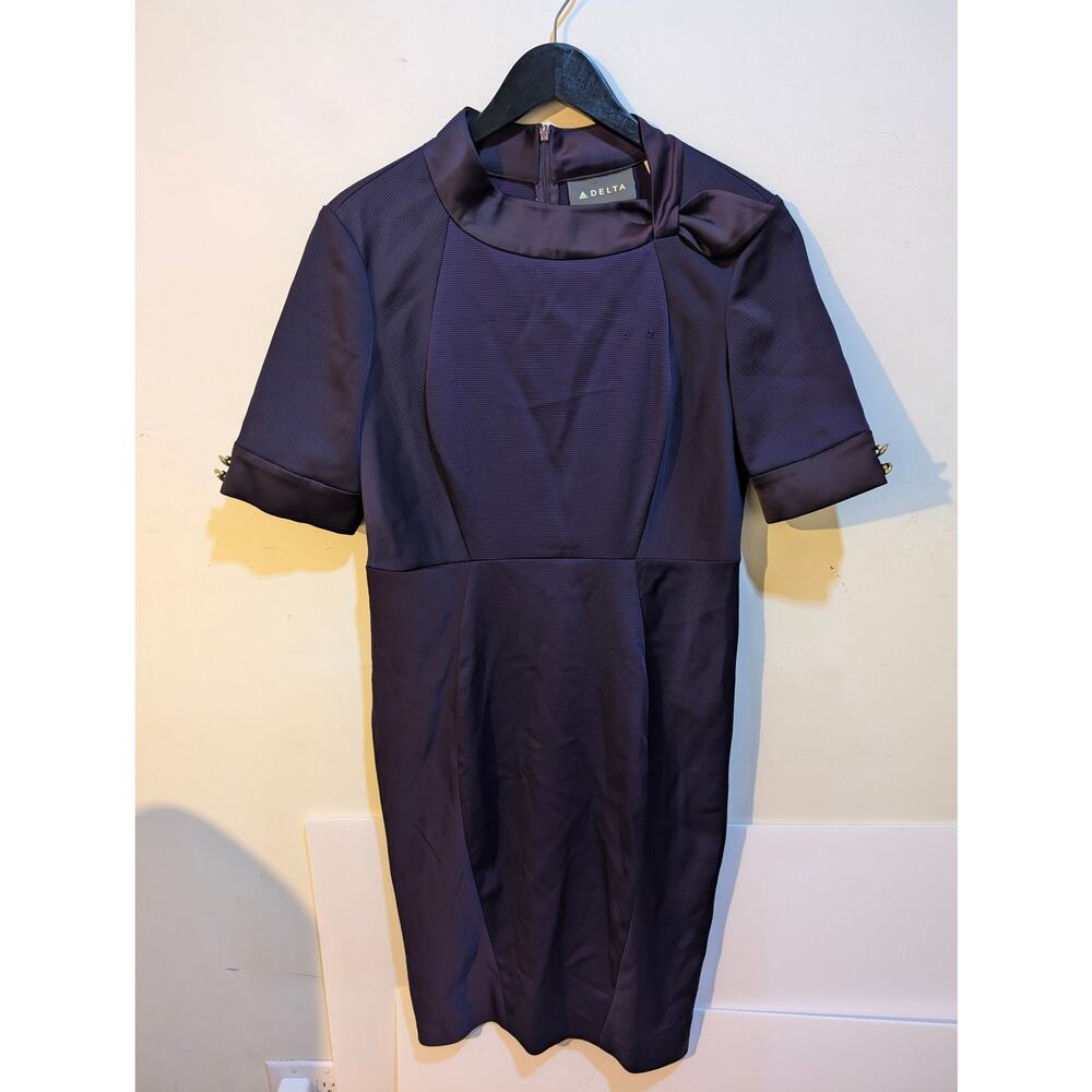 Delta Airlines Zac Posen Attendant Stewardess Purple Uniform Dress New Size 10